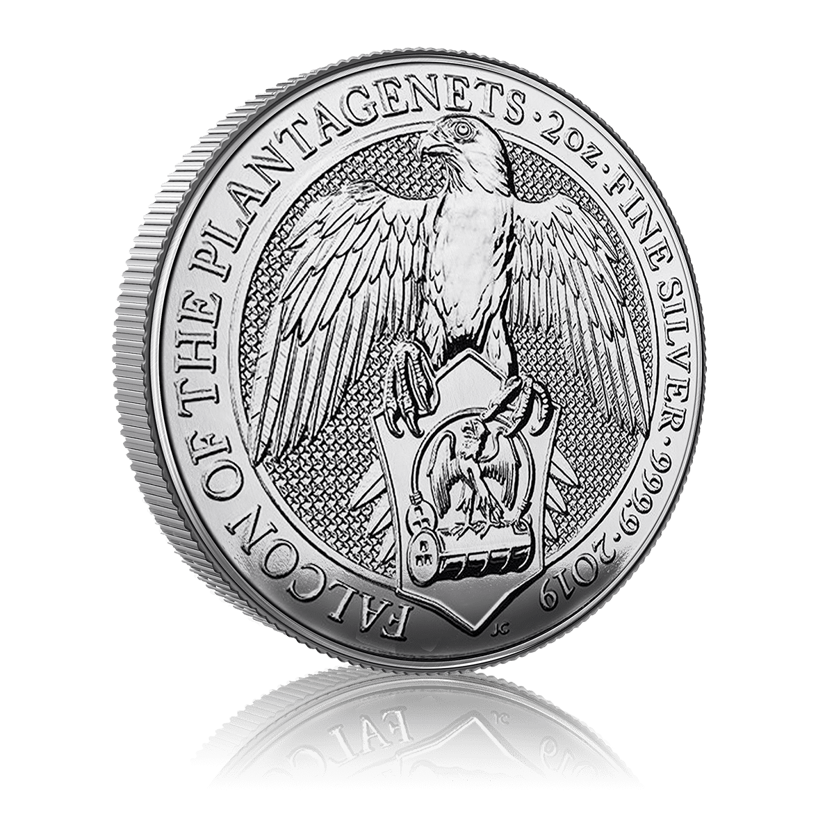 2oz Silver Royal Mint Queen's Beast Falcon Of The Plantagenets (2019) 4